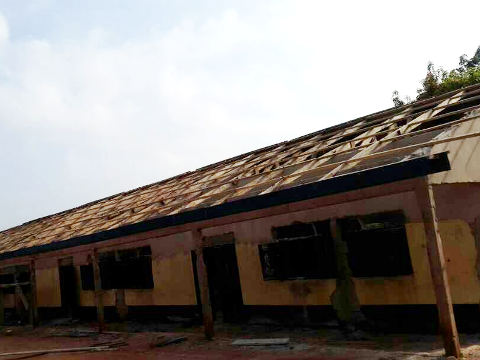 Side of roof that remains unfinished